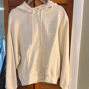 NWT PINK Cream Hoodie with Rhinestone Logo
